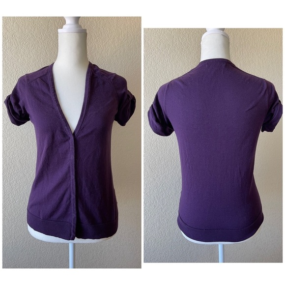GAP Sweaters - Gap purple short sleeve cotton cardigan - xs